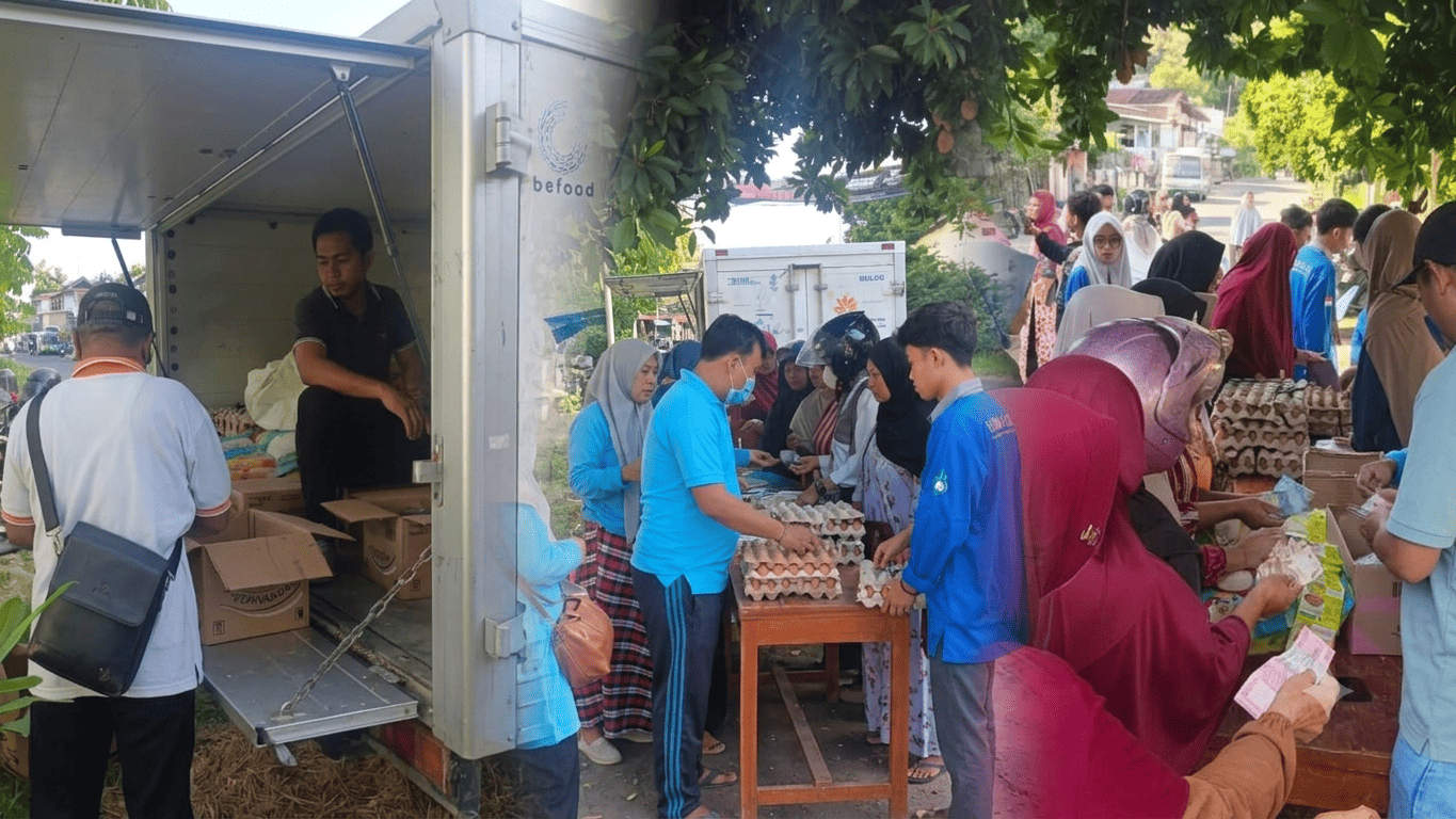 Dinas Ketahanan Pangan Kabupaten Sumbawa Bersama PERUM BULOG Gelar Gerakan Pangan Murah di Umasima